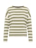 ELBSAND Longsleeve "Milia" in Oliv/ Weiß