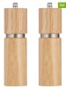 Ladelle 2tlg. Set: Salz- und Pfeffermühle "Gather" in Natur - (H)16,5 x Ø 5 cm