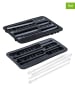 Ladelle 2er-Set: Eiswürfelformen "Beverages" in Schwarz - (B)18,5 x (H)11,5 x (T)1,7 cm