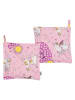 Moomin 2er-Set: Topflappen ''Sweethearts'' in Rosa - (L)22 x (B)22 cm