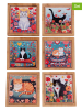Villa d´Este 6er-Set: Untersetzer "Cats" Beige/ Bunt - (L)12,8 x (B)12,8 cm
