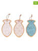 Villa d´Este 3-delige set: snijplanken beige/lichtblauw/lichtroze - (L)27,7 x (B)17 cm