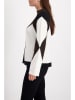 monari Pullover in Dunkelbraun/ Weiß/ Schwarz