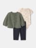 carter's 3tlg. Outfit in Khaki/ Creme/ Dunkelblau