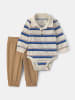 carter's 2tlg. Outfit in Hellbraun/ Blau/ Creme