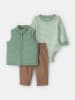 carter's 3tlg. Outfit in Grün/ Braun