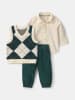 carter's 3tlg. Outfit in Dunkelgrün/ Creme