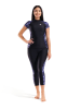 Arena Badeshirt in Schwarz/ Lila
