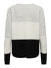 JDY Pullover "Elanora" in Grau/ Schwarz/ Creme