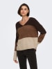 JDY Pullover "Elanora" in Braun/ Hellbraun/ Beige