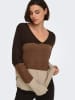 JDY Pullover "Elanora" in Braun/ Hellbraun/ Beige