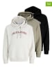 Jack & Jones 3-delige set: hoodies kaki/crème/zwart