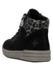 rieker Leder-Sneakers in Schwarz