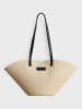 OPUS Schultertasche "Aveliena" in Beige - (B)53 x (H)24 x (T)19 cm