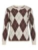 Vila Pullover "Tif" in Braun/ Creme