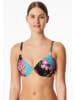 Schiesser Bikini-Oberteil in Türkis/ Schwarz/ Bunt