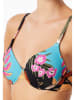 Schiesser Bikinitop turquoise/zwart/meerkleurig