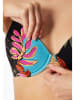 Schiesser Biustonosz bikini w kolorze turkusowo-czarnym ze wzorem