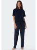 Schiesser Pyjama-Hose in Dunkelblau/ Weiß