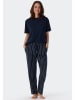 Schiesser Pyjama-Hose in Dunkelblau/ Weiß