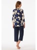 Schiesser Pyjama in Dunkelblau/ Creme