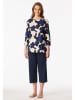 Schiesser Pyjama in Dunkelblau/ Creme