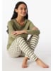 Schiesser Pyjama olijfgroen/crème