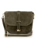 Lucca Baldi Skórzana torebka "Varallo" w kolorze khaki - 21 x 18 x 8 cm