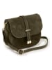 Lucca Baldi Skórzana torebka "Varallo" w kolorze khaki - 21 x 18 x 8 cm