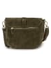 Lucca Baldi Skórzana torebka "Varallo" w kolorze khaki - 21 x 18 x 8 cm