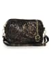 Mia Tomazzi Leder-Umhängetasche "Calatafimi" in Schwarz - (B)21 x (H)14 x (T)8 cm