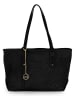 Mia Tomazzi Leder-Schultertasche "Pergine" in Schwarz - (B)38 x (H)29 x (T)20 cm