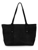 Mia Tomazzi Leder-Schultertasche "Pergine" in Schwarz - (B)38 x (H)29 x (T)20 cm