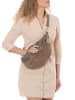 Mia Tomazzi Leder-Brustbeutel " Medeghino" in Taupe - (B)42 x (H)17 x (T)13 cm
