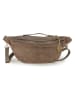 Mia Tomazzi Leder-Brustbeutel " Medeghino" in Taupe - (B)42 x (H)17 x (T)13 cm