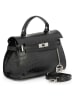 Mia Tomazzi Leren handtas "Pascarella" zwart - (B)26 x (H)19 x (D)8 cm