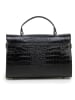 Mia Tomazzi Leren handtas "Pascarella" zwart - (B)26 x (H)19 x (D)8 cm