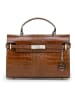 Mia Tomazzi Leren handtas "Pascarella" lichtbruin - (B)26 x (H)19 x (D)8 cm