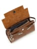 Mia Tomazzi Leren handtas "Pascarella" lichtbruin - (B)26 x (H)19 x (D)8 cm
