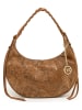 Mia Tomazzi Leren handtas "Biancospini" camel - (B)32 x (H)25 x (D)13 cm