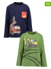 Blue Seven 2er-Set: Longsleeves in Grün/ Dunkelblau