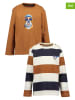 Blue Seven 2er-Set: Longsleeves in Camel/ Creme/ Dunkelblau