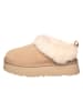 UGG Skórzane kapcie "W Tazzelle" w kolorze beżowym