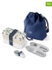 Monbento 8-delige lunchset "Destiny" blauw/crème