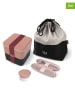 Monbento 7tlg. Lunch-Set in Rosa/ Schwarz
