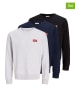 Jack & Jones 3er-Set: Sweatshirts in Dunkelblau/ Schwarz/ Grau