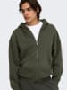 ONLY & SONS Sweatjacke in Khaki
