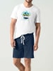 COTONELLA Pyjama wit/donkerblauw