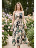SOULSHAE Jurk beige/groen/zwart