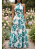 SOULSHAE Kleid in Weiß/ Türkis